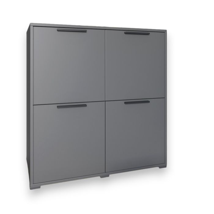 Тумба четырехдверная LION Краш 82x43x86 см 82x43x86 см Антрацит (LION-041753)