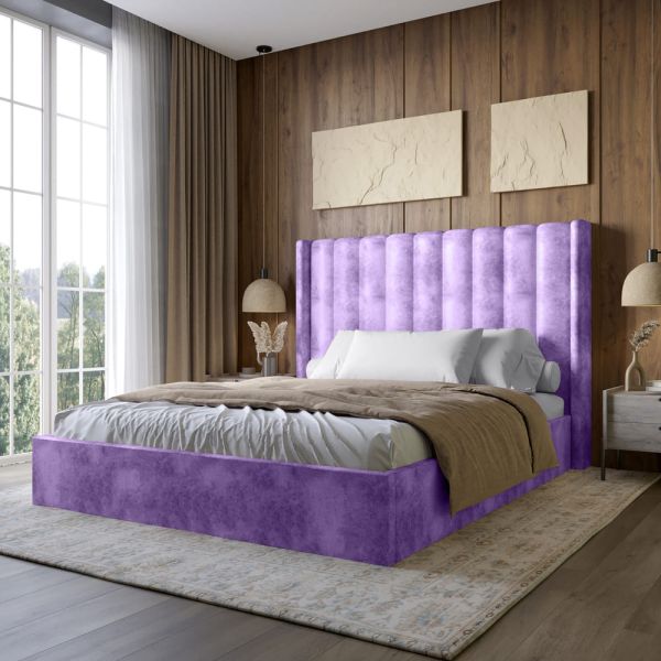 Двуспальная кровать LION Нино 160x200 см SILK 401 Лавандовый (LION-045046)