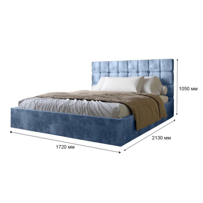 Двуспальная деревянная кровать с мягким изголовьем LION Пикси Silk 401 (Лавандовый) 160х200 см (LION-041657)